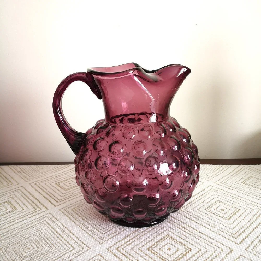 MCM Murano Amethyst‎ / Purple Glass Bubble Pitcher